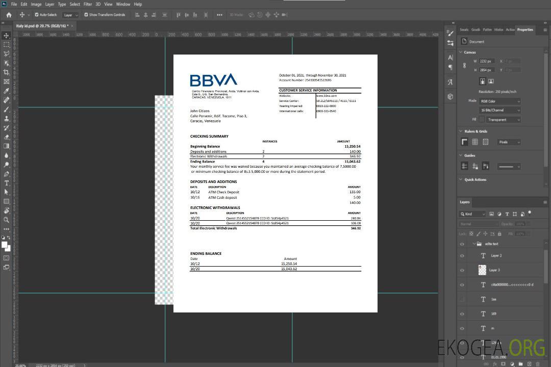 Banque BBVA du Venezuela excel pdf template
